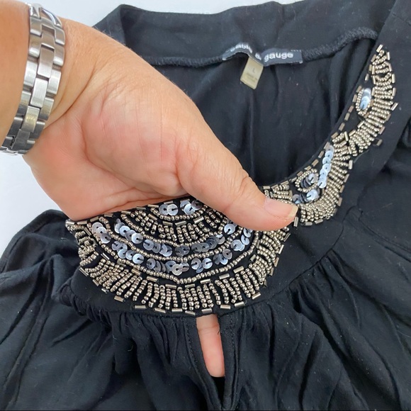 Cable & Guage Black Women’s Top with Decorative Beads and Sequins - Picture 5 of 5